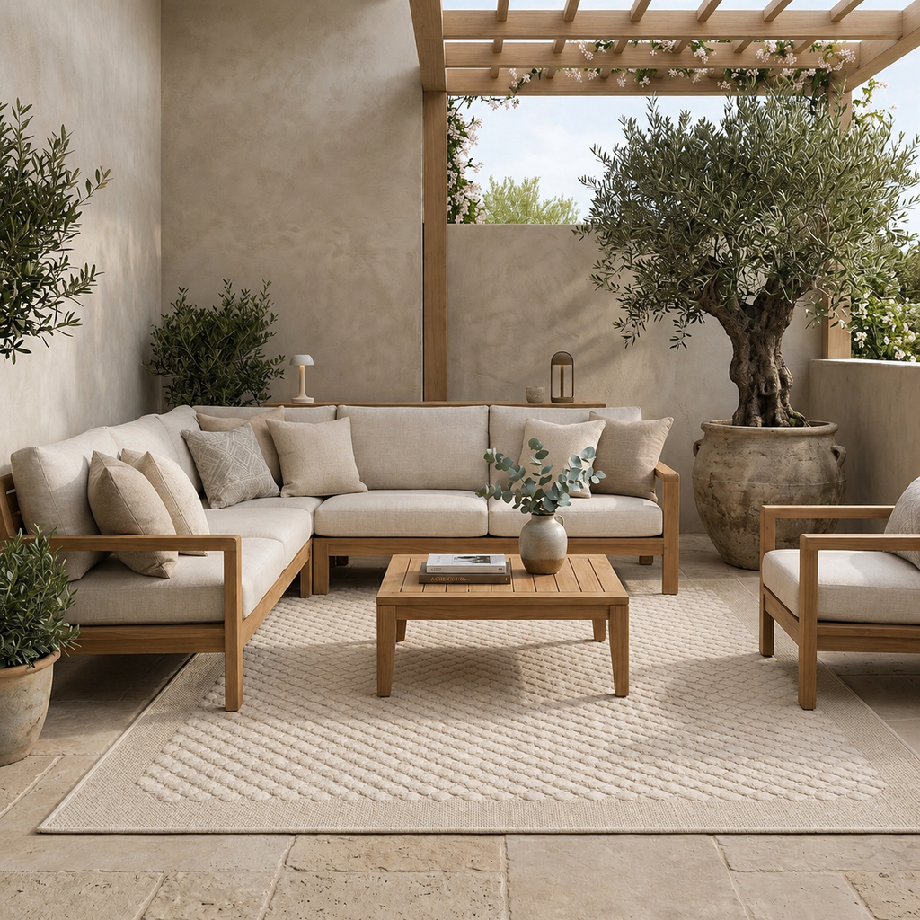 Tapis Extérieur Beige Clair - Hexis