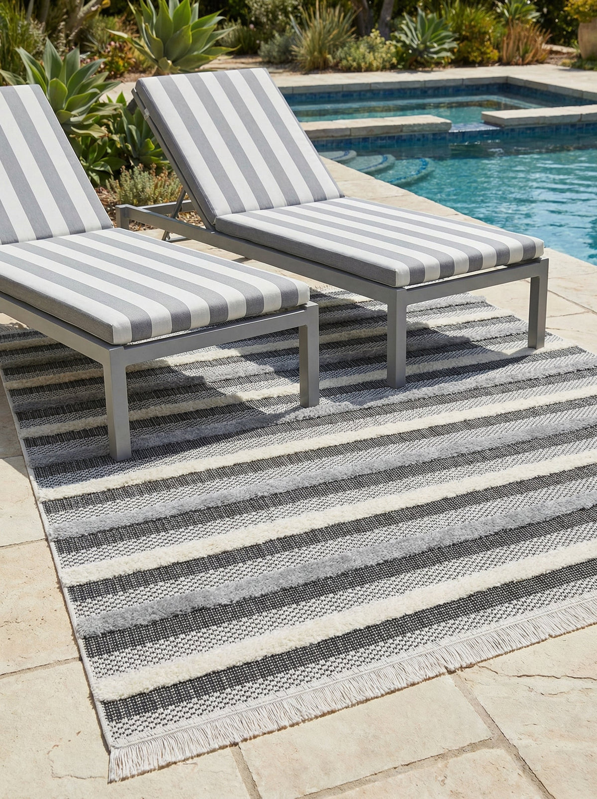 Tapis Extérieur Bohème Gris - Tavola