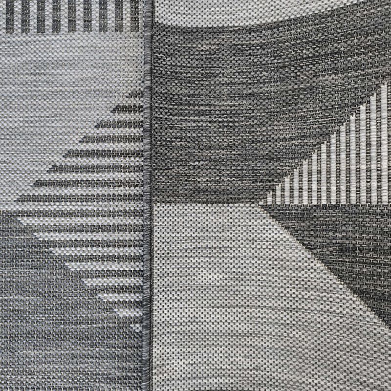Tapis Extérieur Géométrique Gris & Anthracite - Kalista