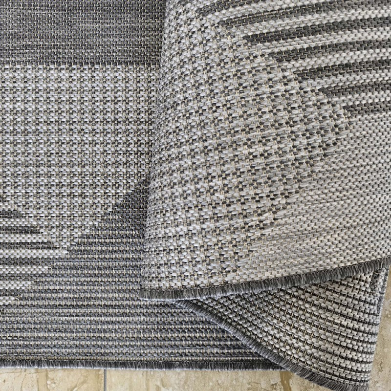 Tapis Extérieur Géométrique Gris & Anthracite - Kalista