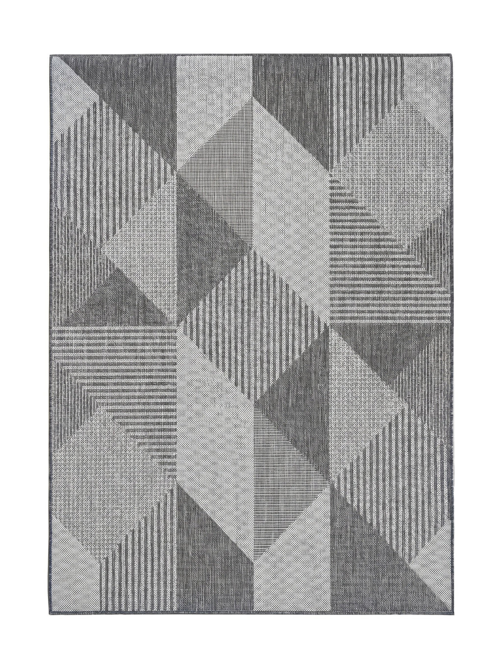 Tapis Extérieur Géométrique Gris & Anthracite - Kalista