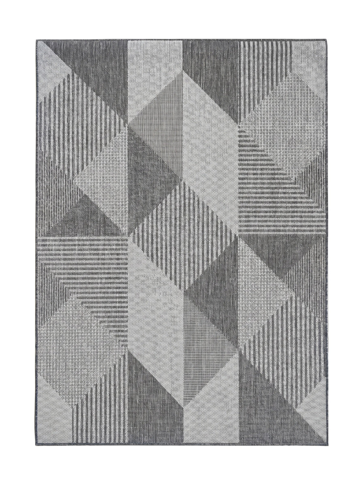 Tapis Extérieur Géométrique Gris & Anthracite - Kalista