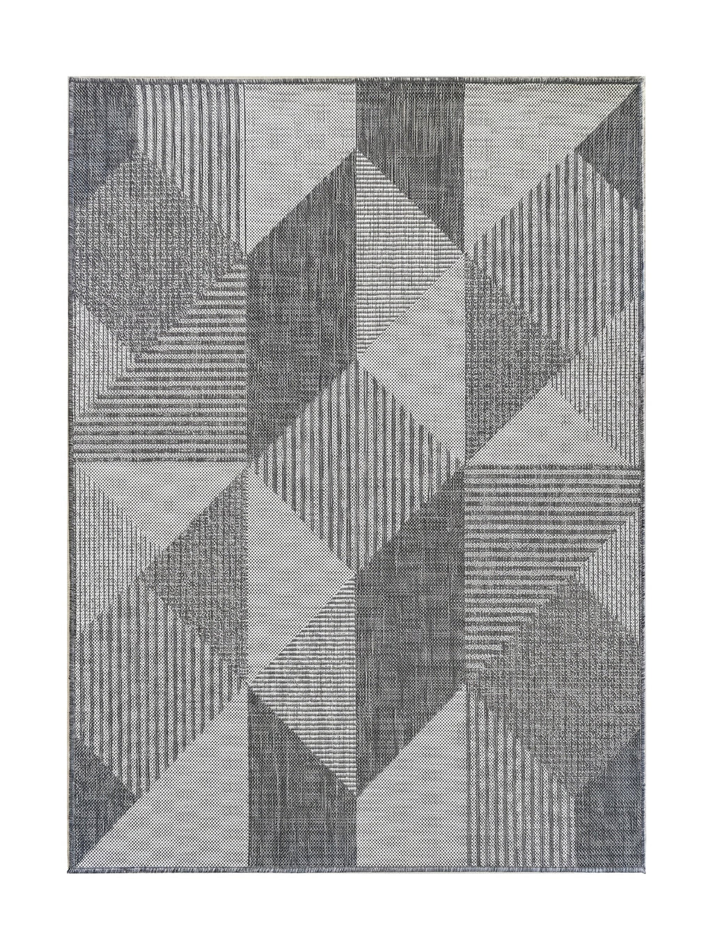 Tapis Extérieur Géométrique Gris & Anthracite - Kalista