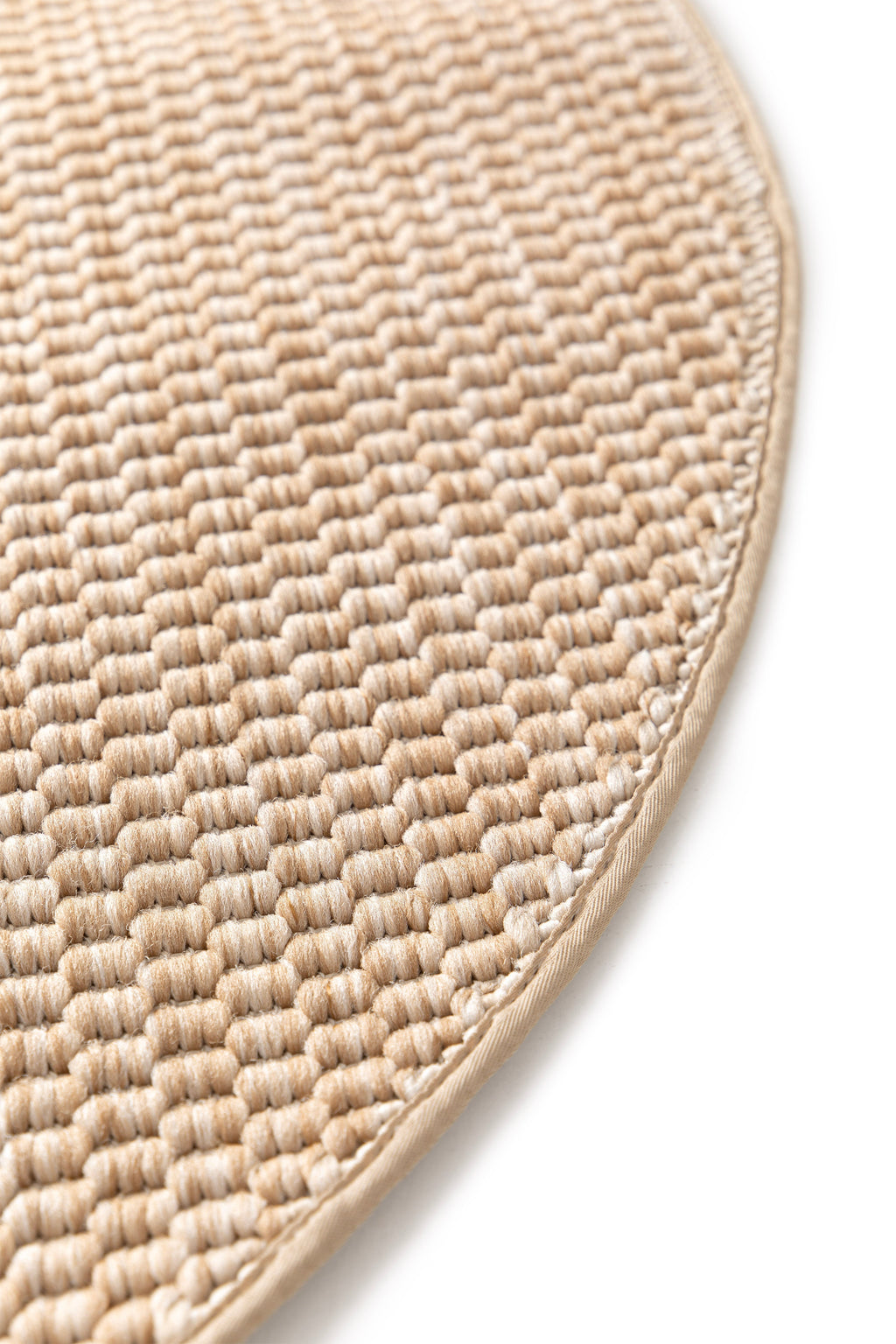 Tapis Extérieur Rond Beige Ambré - Soléa