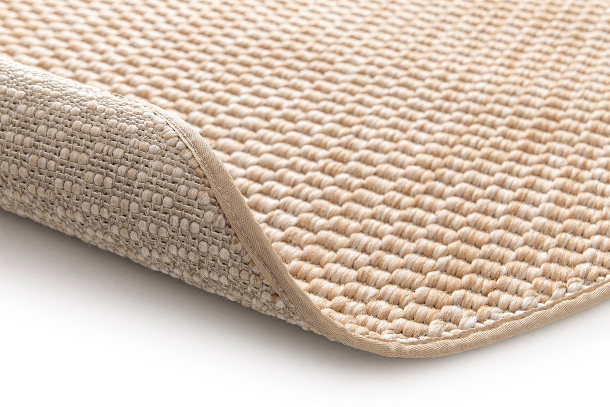 Tapis Extérieur Rond Beige Ambré - Soléa